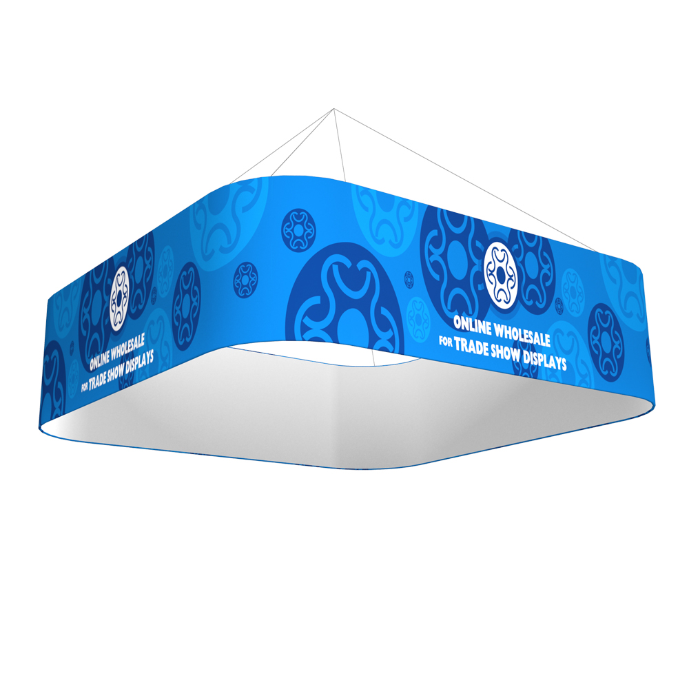 Rounded Square Formulate Fabric Tension Hanging Sign with Graphic