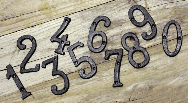House Door Alphabet Letters /& Numbers Cast Wrought Iron Black Antique
