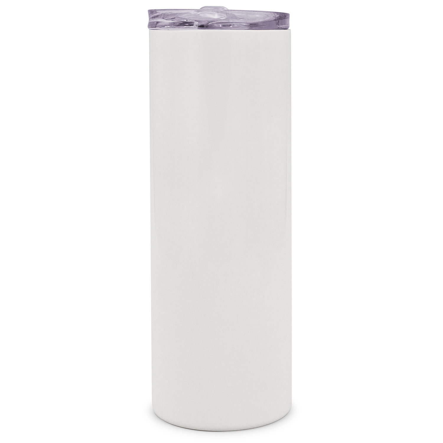 CALCA 50pcs 20oz Taperless Sublimation Blank Skinny Tumbler Stainless Steel Insulated Water Bottle Double Wall Vacuum Travel Cup With Sealed Lid and Straw (White)