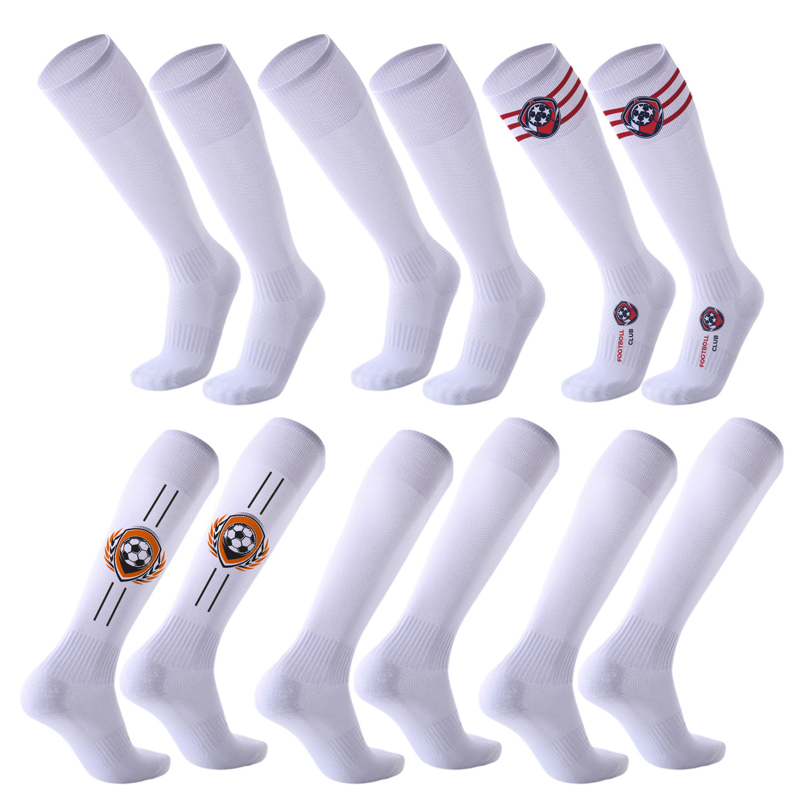 CALCA 10 Pairs Blank White Sublimation High Knee Socks Sublimation Printable Athletic Unisex Socks Personalized DIY Socks Party Decoration Socks