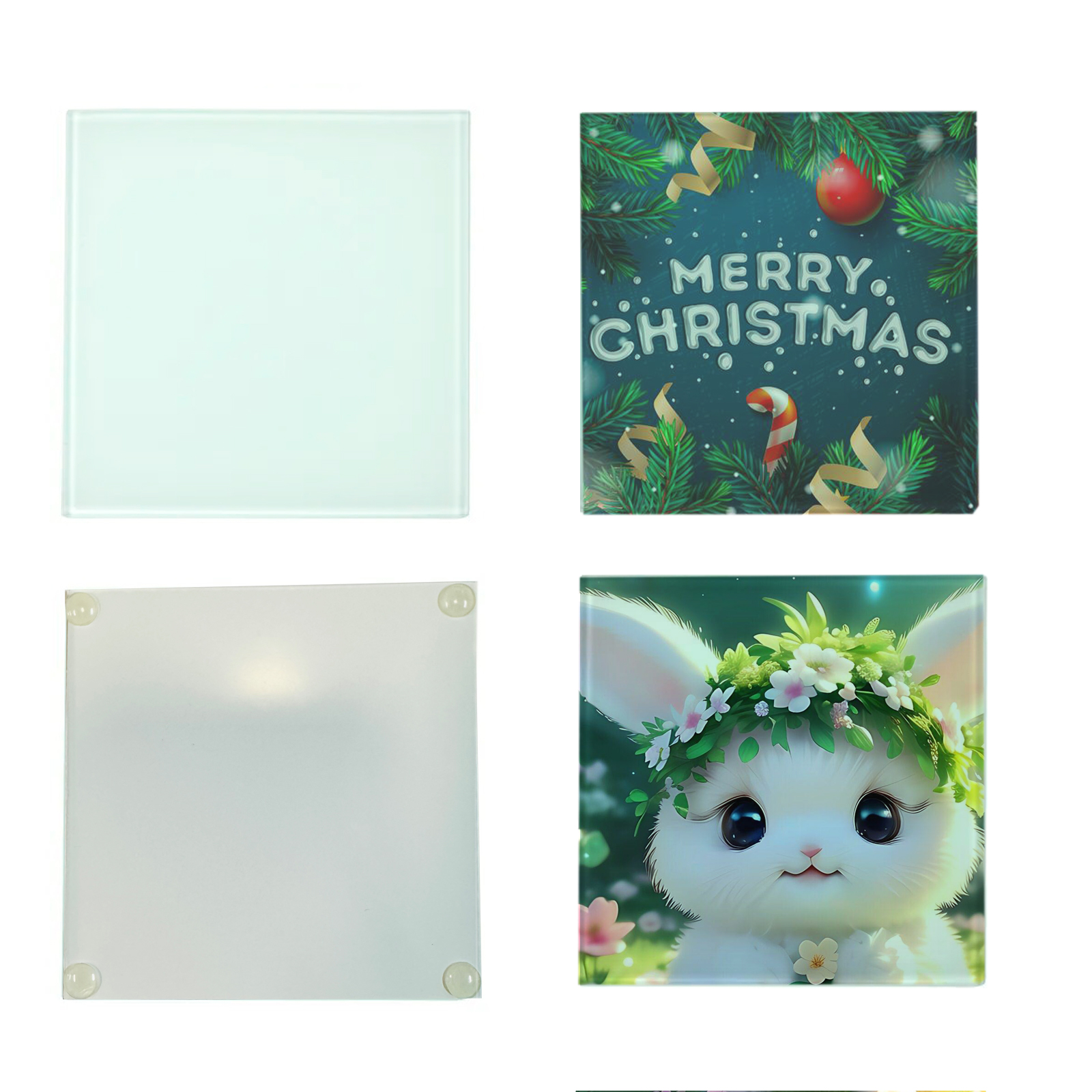 120 Pack Sublimation Personalised Photo Glass Coaster Blanks, 3.9in x 3.9in Square