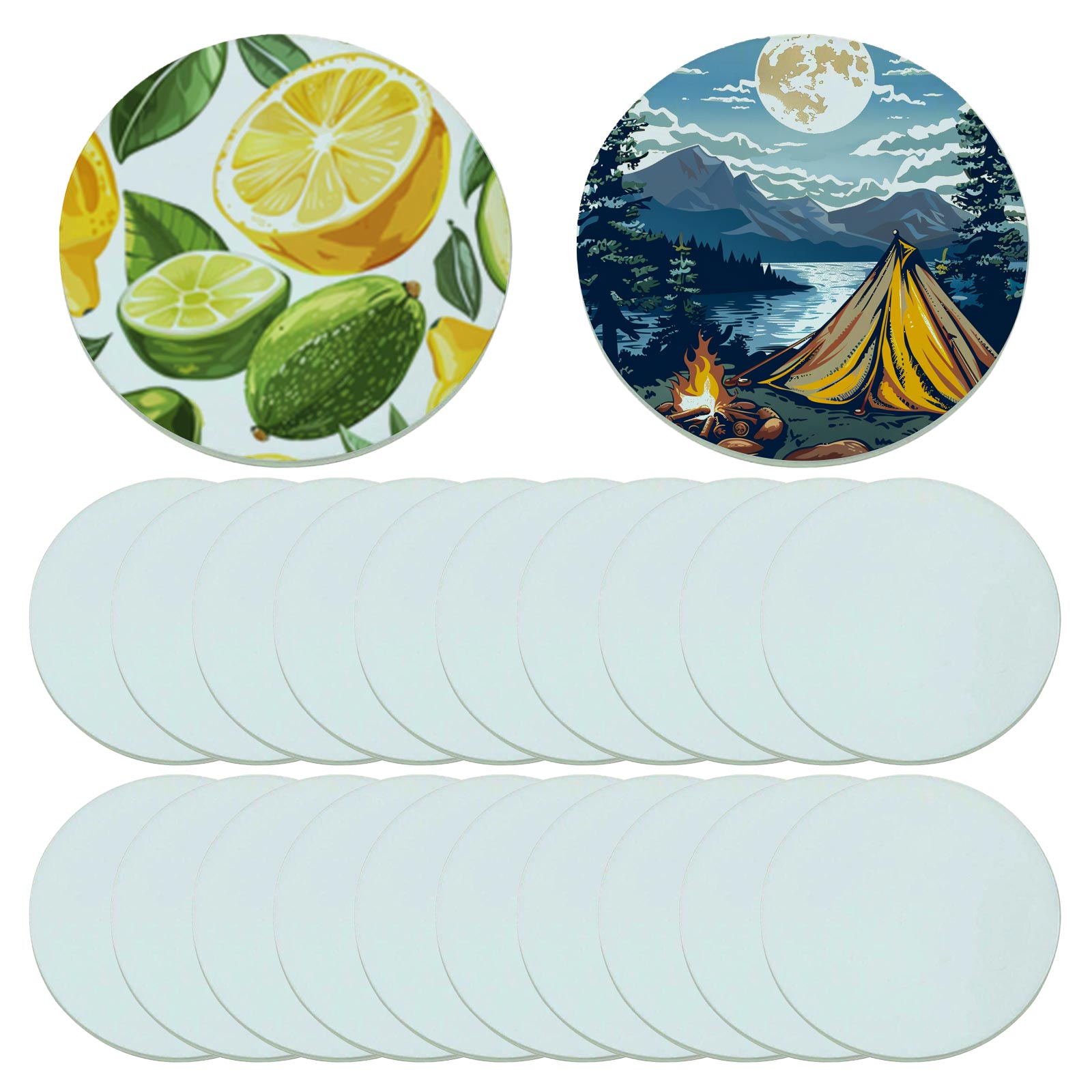 120 Pack Sublimation Personalised Photo Glass Coaster Blanks, 3.9in Round with Foot Pads