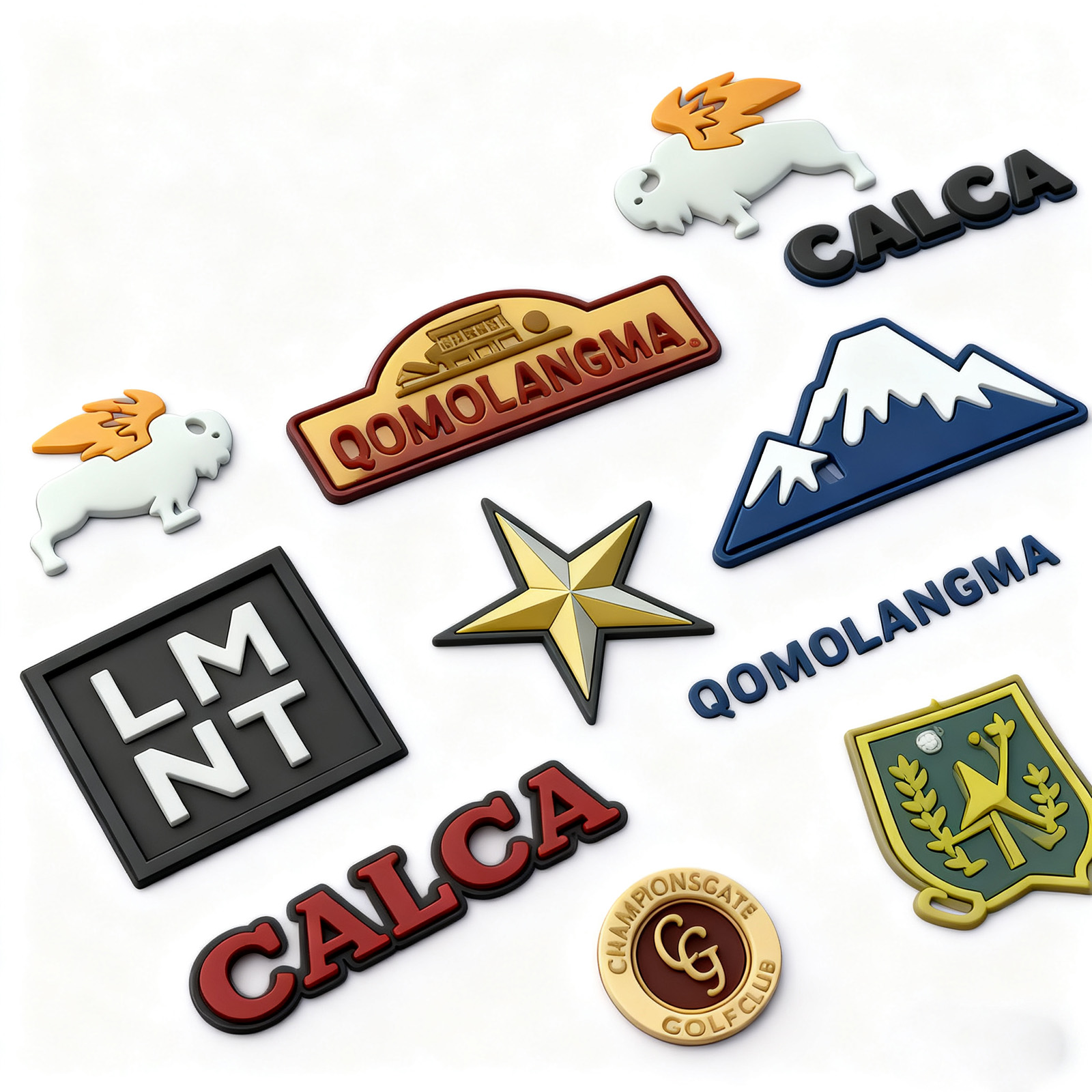 Custom 3D Silicone Rubber Patches & Badges for Apparel Branding / Durable Clothing Labels