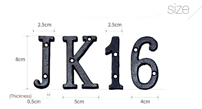House Door Alphabet Letters & Numbers Cast Wrought Iron Black Antique House Door Alphabet Letters & Numbers Cast Wrought Iron Black Antique